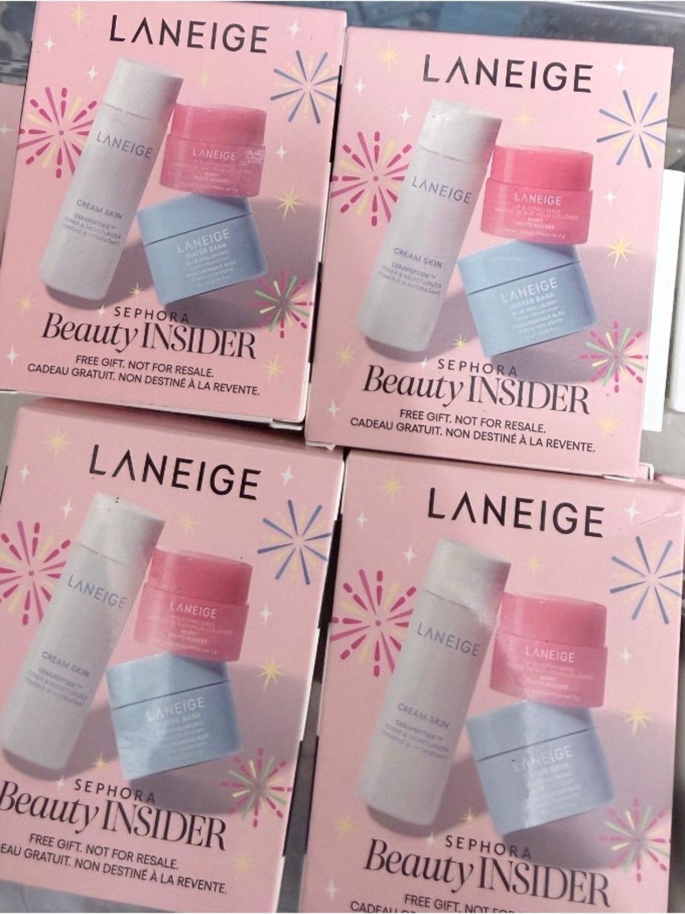 LANEIGE Pink and Light Blue Skincare Gift Set